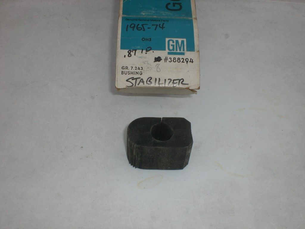 BUSHING; FRONT STABILIZER BAR TO FRAME (.87 ID WITH 4 RIBS & NO COLOR)
